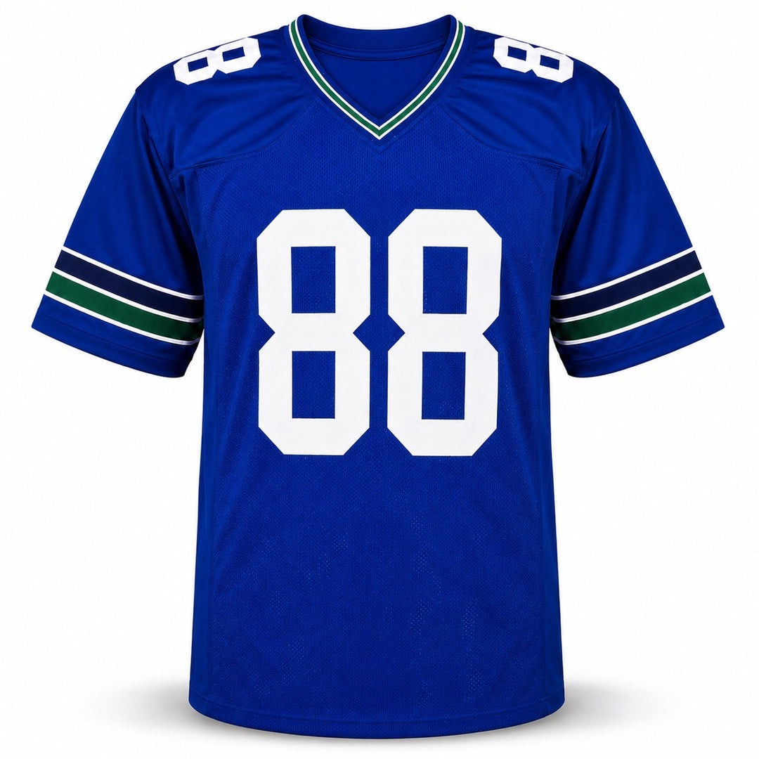 Seattle Seahawks AJ Barner Signed Blue Throwback Jersey Beckett Witness