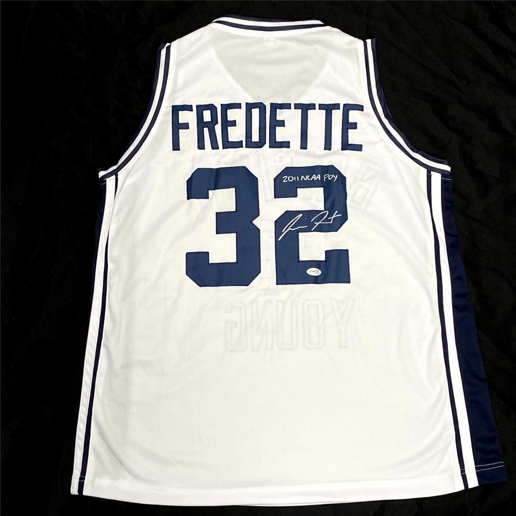Jimmer Fredette signed inscribed "2011 NCAA POY" BYU Jersey autograph ~ JSA