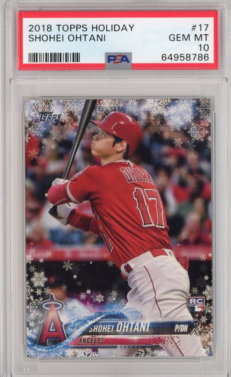 Graded 2018 Topps Holiday Shohei Ohtani #17 Rookie RC Card PSA 10 Gem Mint