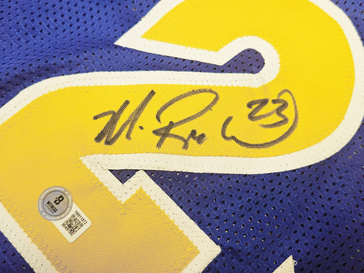 Golden State Warriors Mitch Richmond Autographed Signed Blue Jersey Beckett Wit