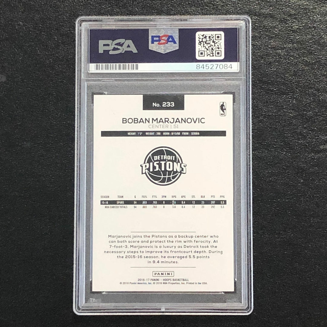 2016-17 NBA Hoops #233 Boban Marjanovic signed Auto Card PSA/DNA Slabbed Pistons