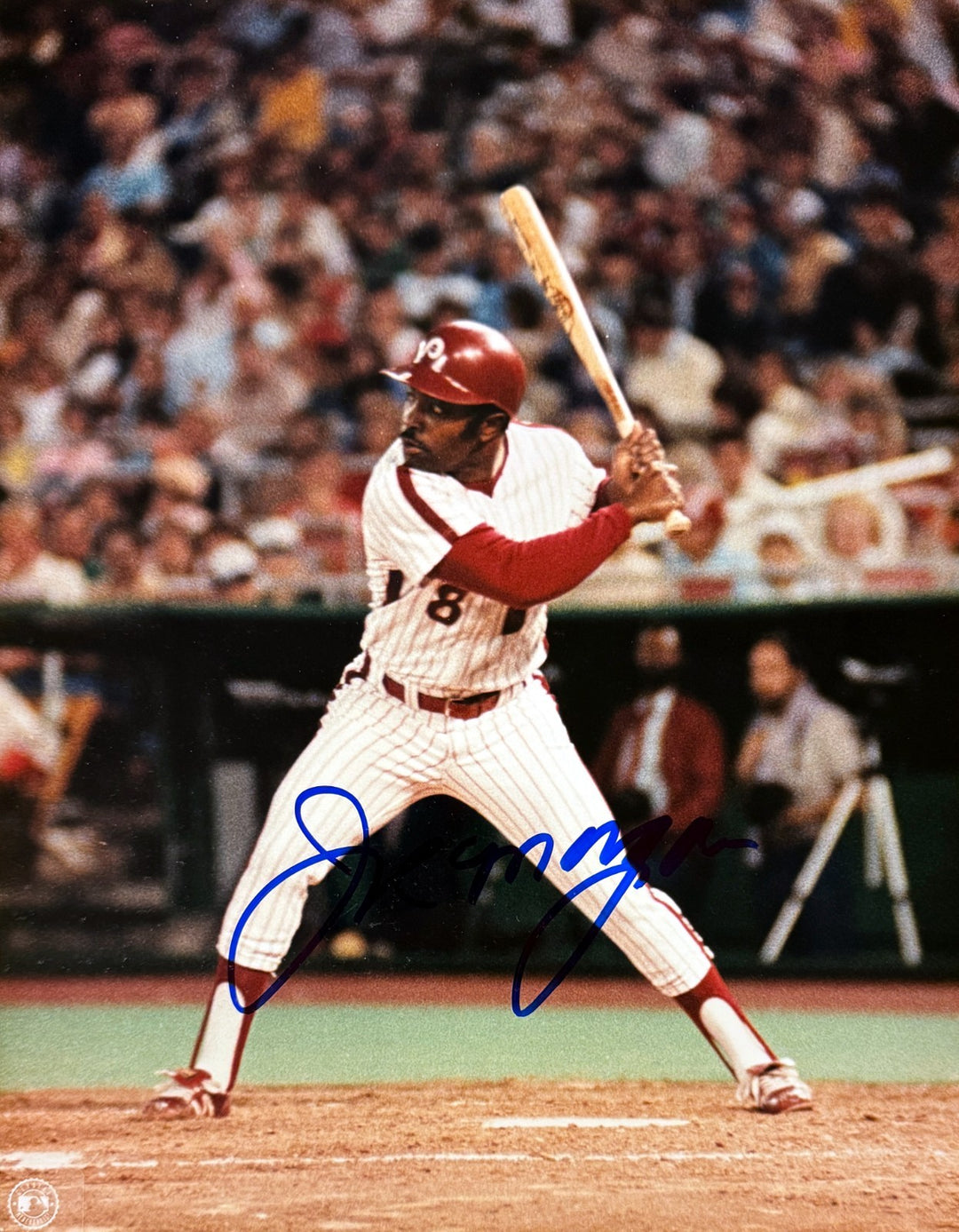 Joe Morgan signed Philadelphia Phillies MLB 8x10 Photo minor dings- COA (HOF)