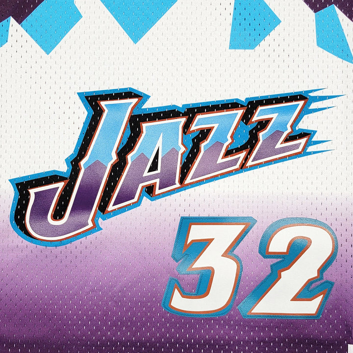 Jazz Karl Malone Auto Purple Teal Authentic Mitchell Ness Jersey Size XL Beckett