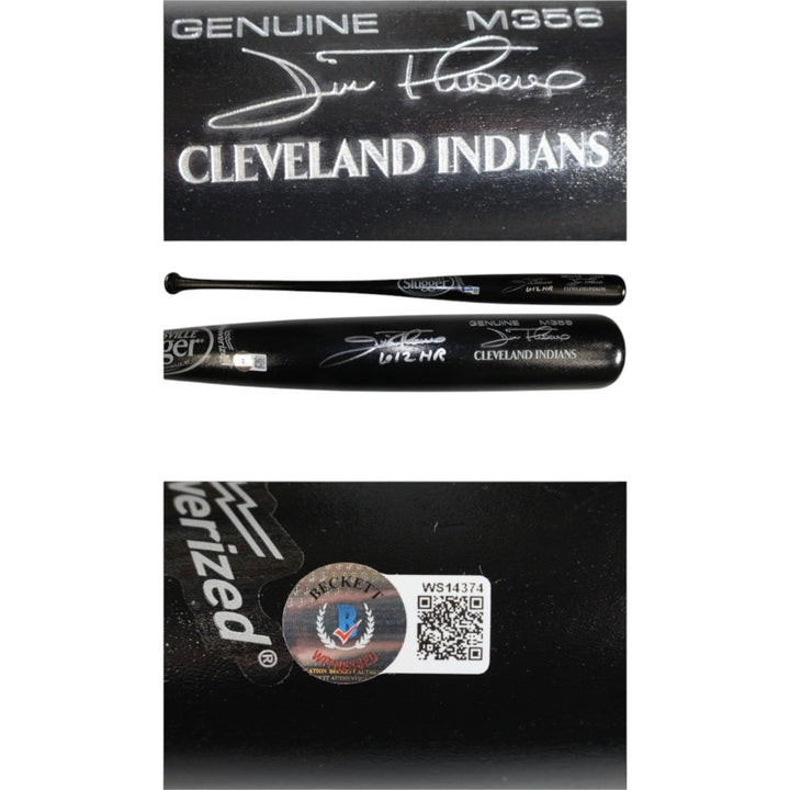 Jim Thome Autographed Cleveland Indians LS Game Model Bat 612 HR Beckett 50160