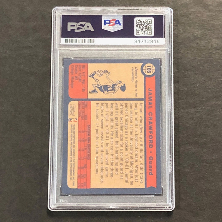 2003-04 Topps #128 Jamal Crawford Signed Card AUTO PSA Slabbed Bulls
