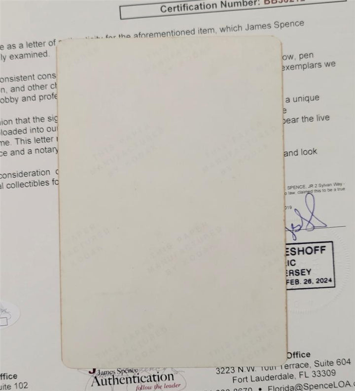 Ted Williams signed 3x5 Photo Boston Red Sox autograph ~ JSA