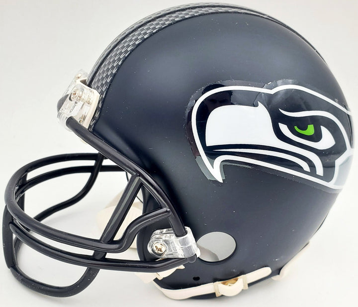 Russell Wilson Autographed Signed Seattle Seahawks Mini Helmet In Silver RW Holo