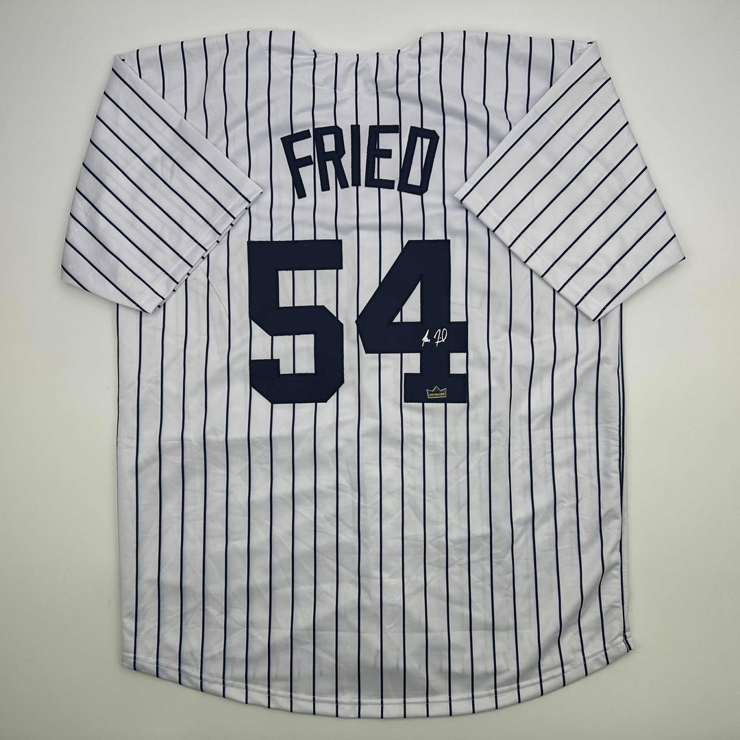 Facsimile Autographed Max Fried New York Pinstripe Reprint Jersey Size Men's XL
