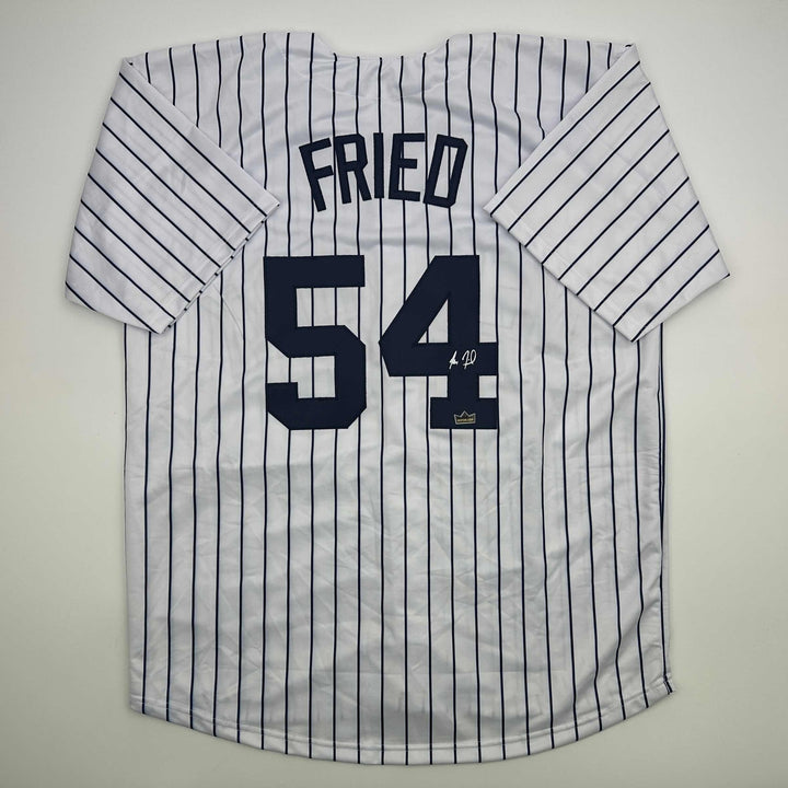 Facsimile Autographed Max Fried New York Pinstripe Reprint Jersey Size Men's XL