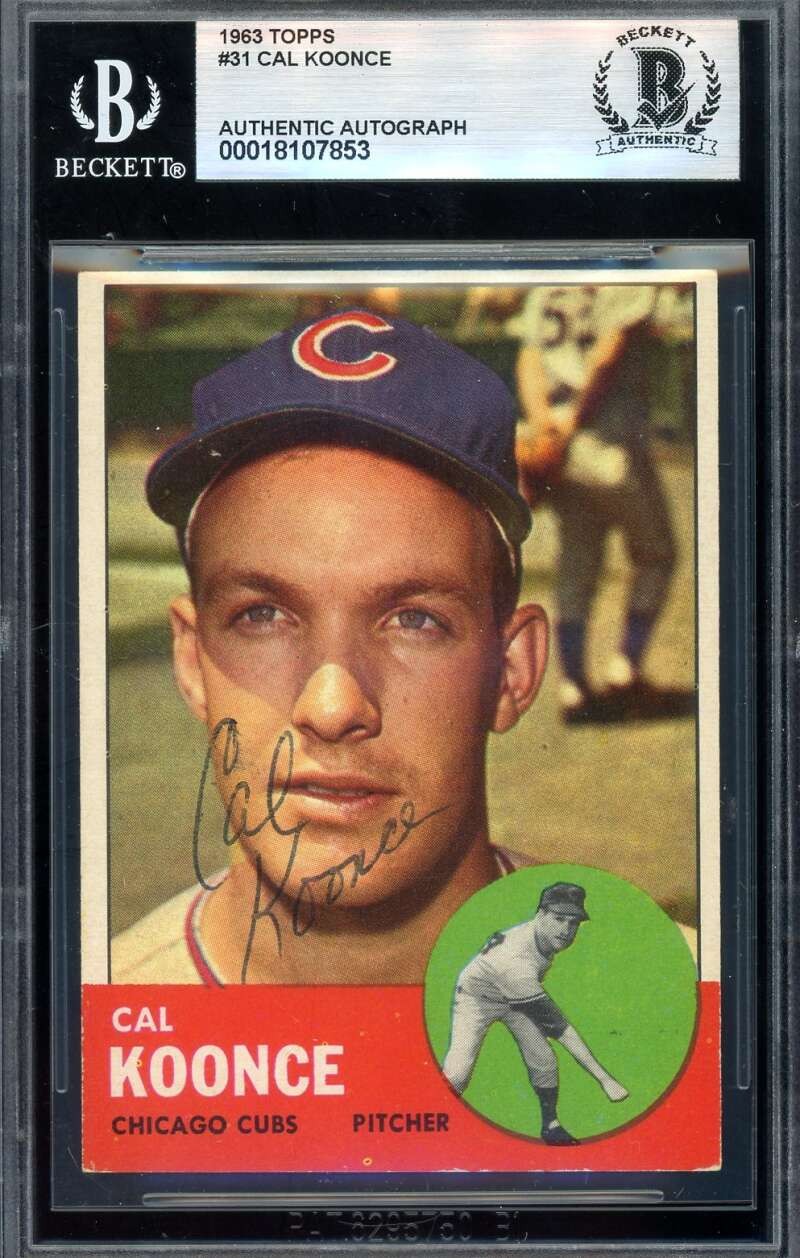 Cal Koonce Beckett BAS Vintage Signed 1963 Topps Autograph