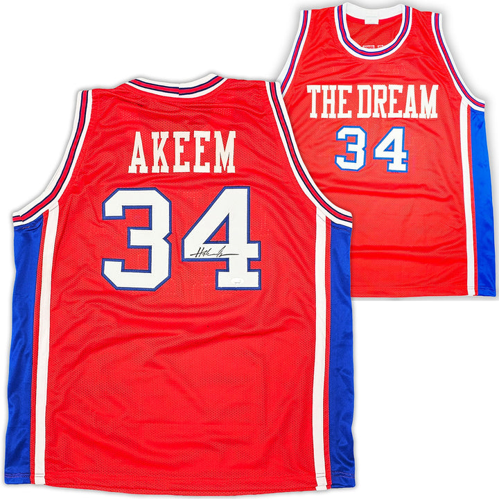 Houston Cougars Hakeem Olajuwon Autographed Signed Red Jersey JSA