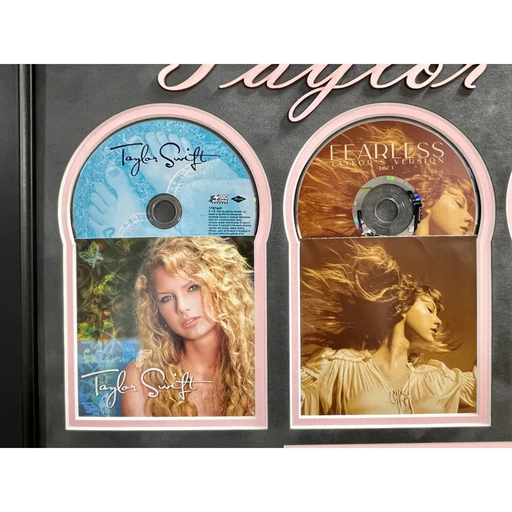 Taylor Swift CD Albums Framed Collage Autographed JSA Signed Tortured Poets 2