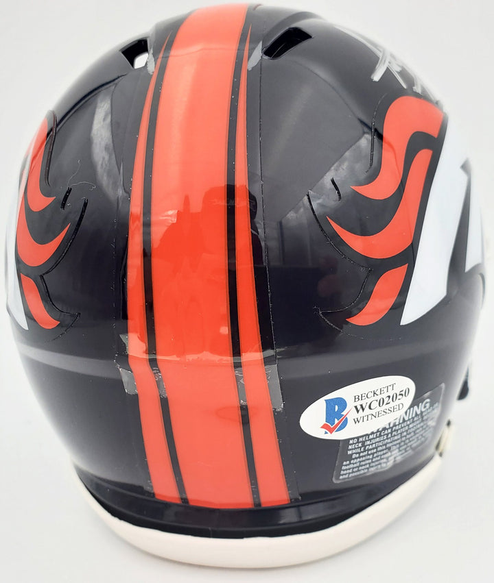Steve Atwater Signed Denver Broncos Speed Mini Helmet Beckett BAS