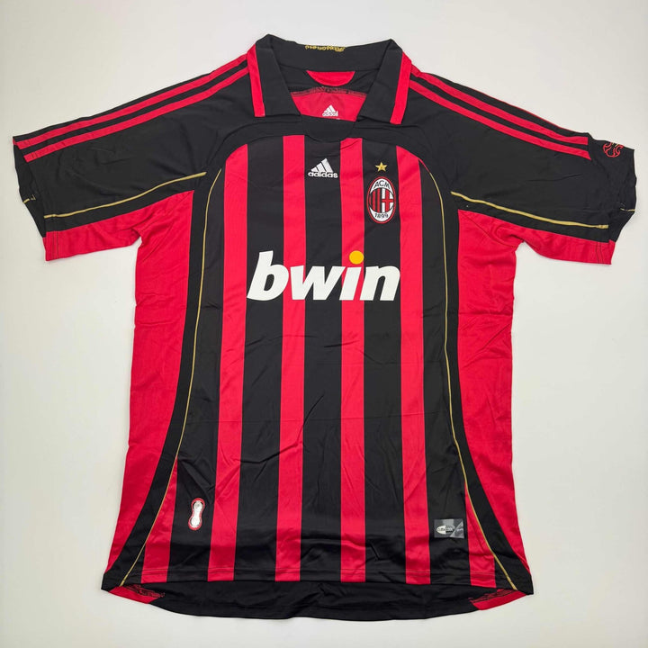 Autographed/Signed Andrea Pirlo AC Milan Black/Red Futbol Jersey BAS COA
