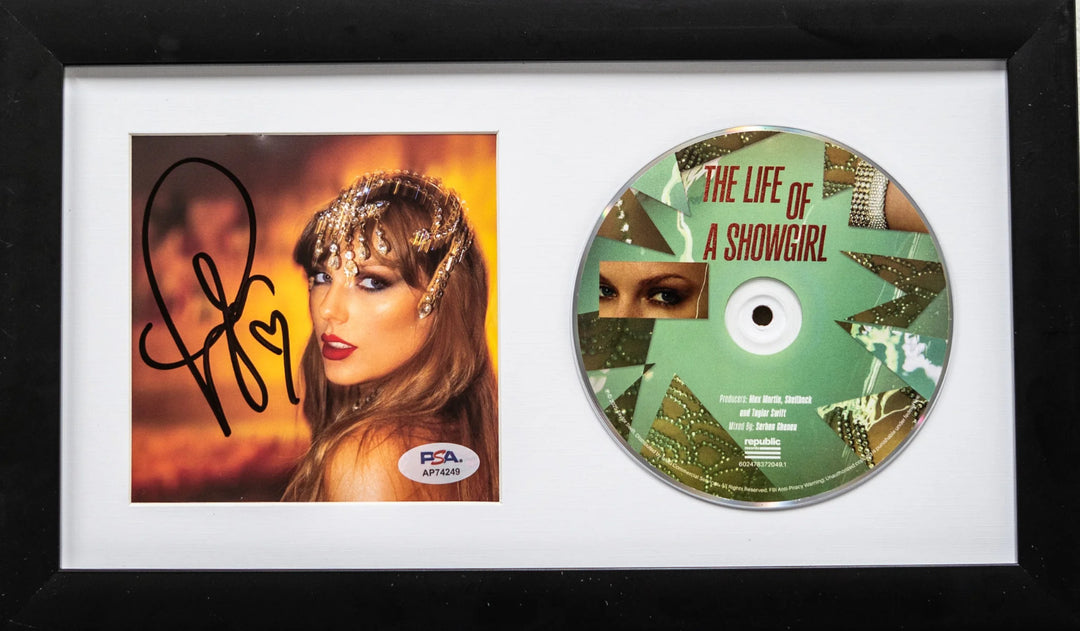 Taylor Swift Signed CD Cover Framed PSA/DNA The Life of a Showgirl