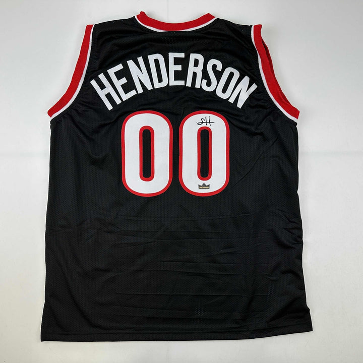 Facsimile Autographed Scoot Henderson Portland Black Reprint Jersey Size Mens XL