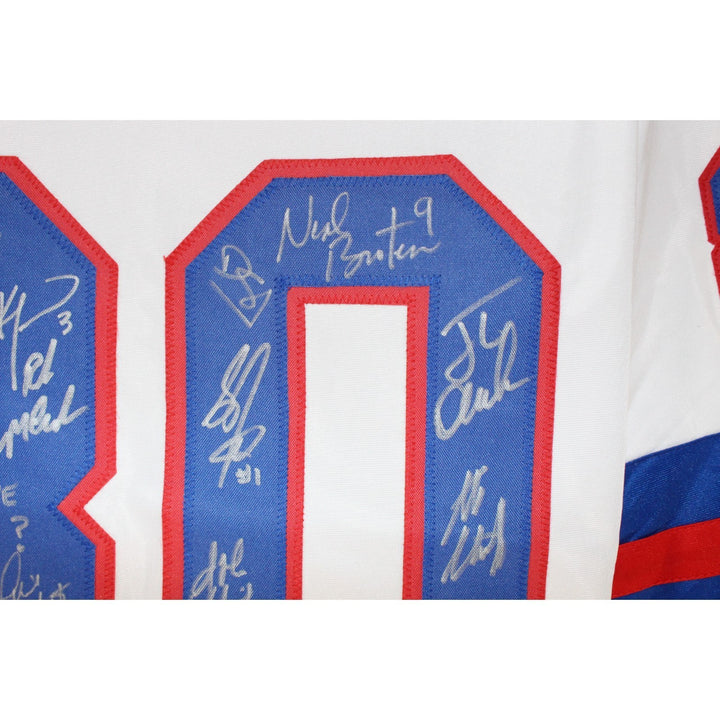 1980 USA Hockey 18 Autos Craig Eruzione Broten Signed White Jersey Beckett 53866