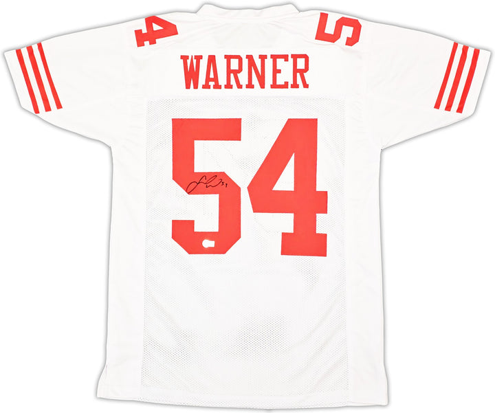San Francisco 49ers Fred Warner Signed White Jersey Beckett Witness