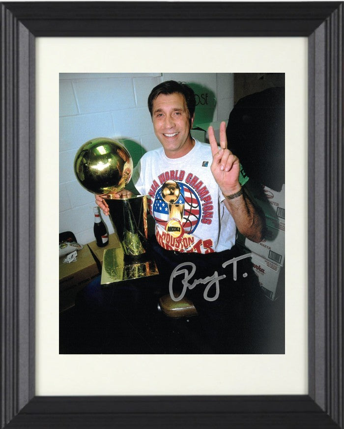Rudy Tomjanovich signed 1995 NBA Champs Houston Rockets 8x10 Photo Framed - COA