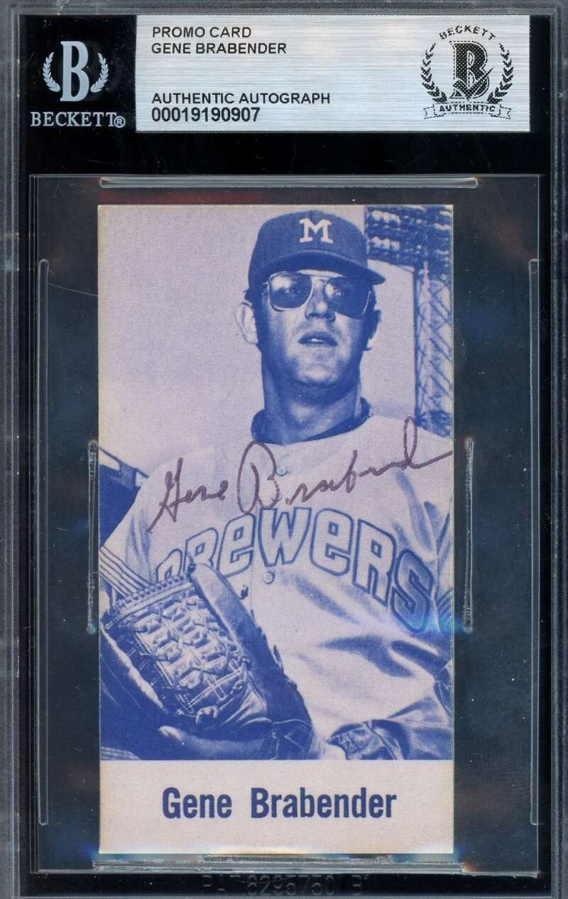 Gene Brabender Beckett BAS Signed 1970 Flavor-Est 1988 Reprint Autograph