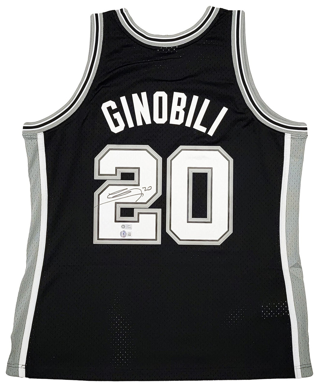 Spurs Manu Ginobili Auto Black Authentic Mitchell Ness Swingman Jersey Sz XL BAS