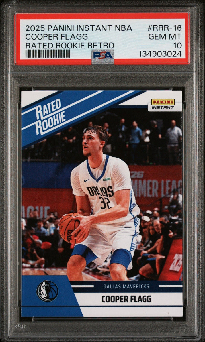 Graded 2025 Panini Instant Cooper Flagg #RRR16 Rated RC Retro Card PSA 10
