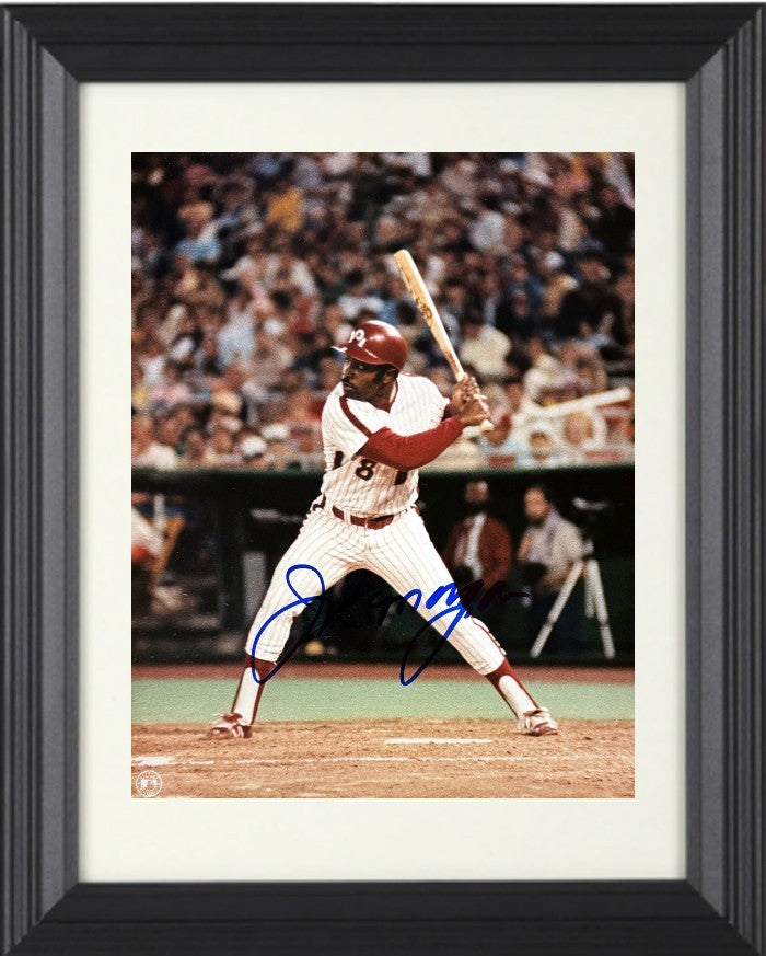 Joe Morgan signed Philadelphia Phillies 8x10 Photo minor dings Framed- COA (HOF)