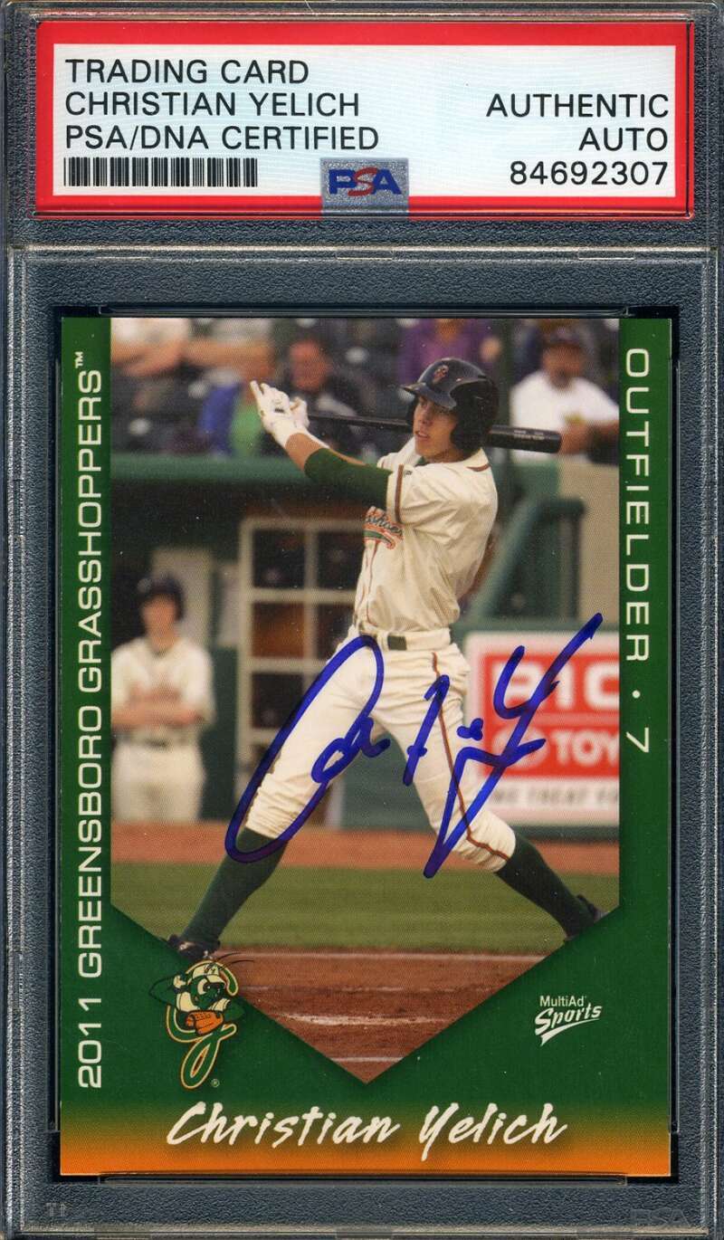 Christian Yelich PSA DNA Signed 2011 Multi Ad Sports Rookie Autograph