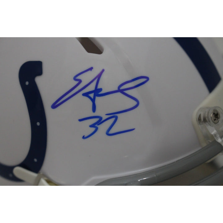 Edgerrin James Autographed Indianapolis Colts Mini Helmet Beckett 46475