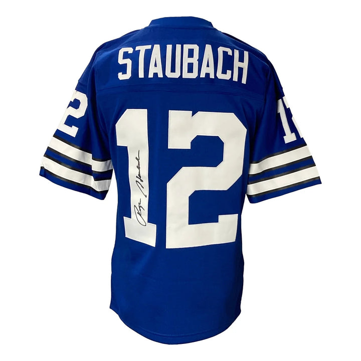 Roger Staubach Signed Dallas Cowboys Mitchell & Ness NFL Legacy M Jersey BAS ITP