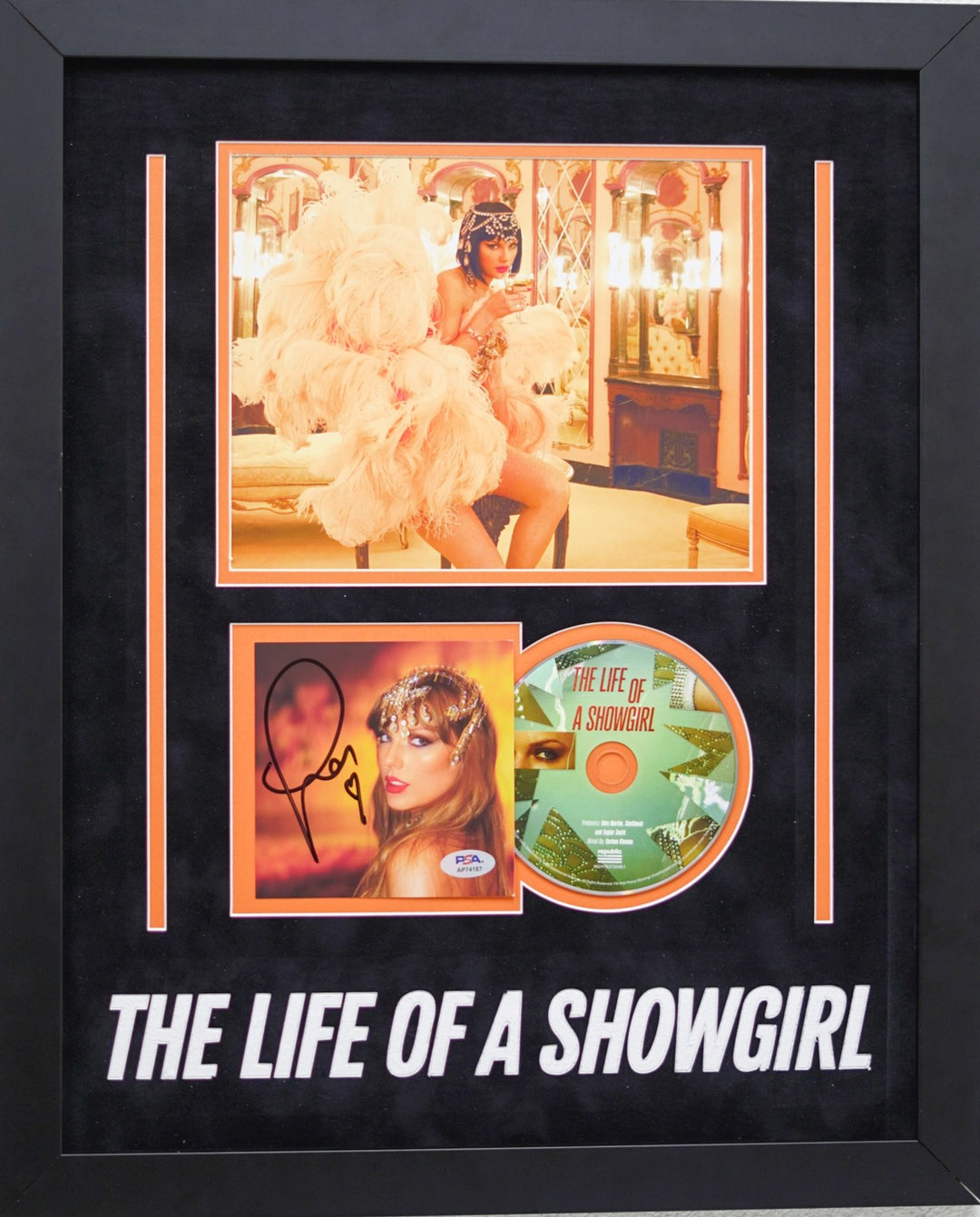 Taylor Swift Signed CD Cover Custom Framed PSA The Life of a Showgirl