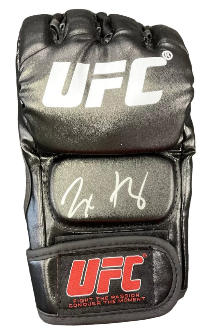 Autographed/Signed Max Holloway Blessed UFC Black Glove JSA COA Auto