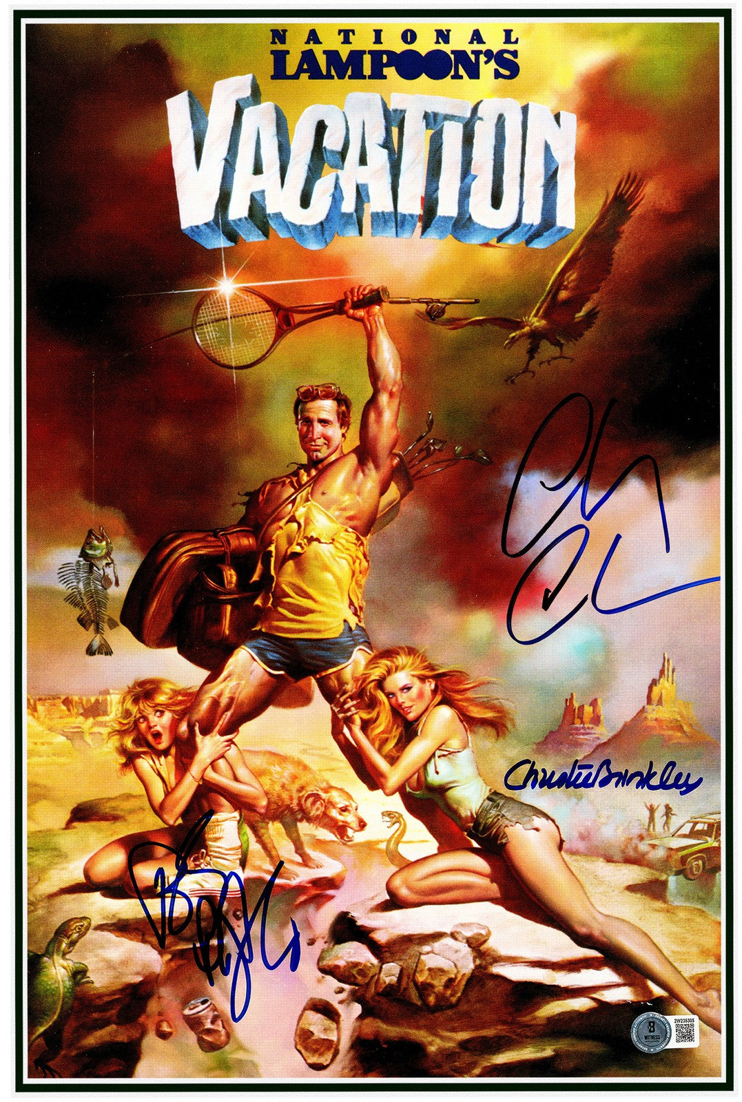 Chevy Chase, Brinkley & D'Angelo Signed Framed 11x17 Vacation Poster BAS Witness