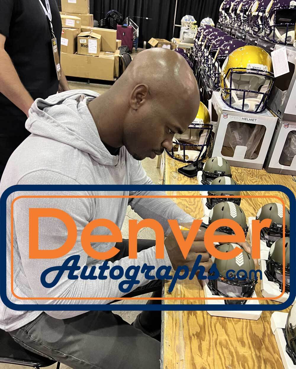 Adrian Peterson Signed Minnesota Vikings Salute Mini Helmet Beckett 42365
