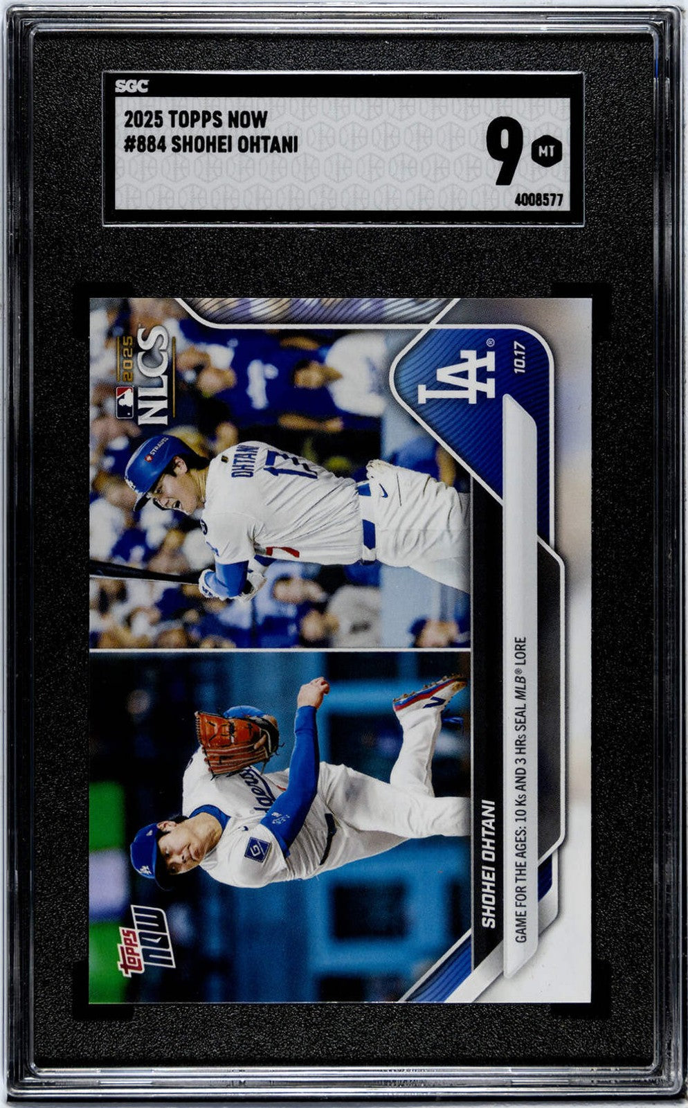 Graded 2025 Topps Now Shohei Ohtani #884 Baseball Card SGC 9 Mint