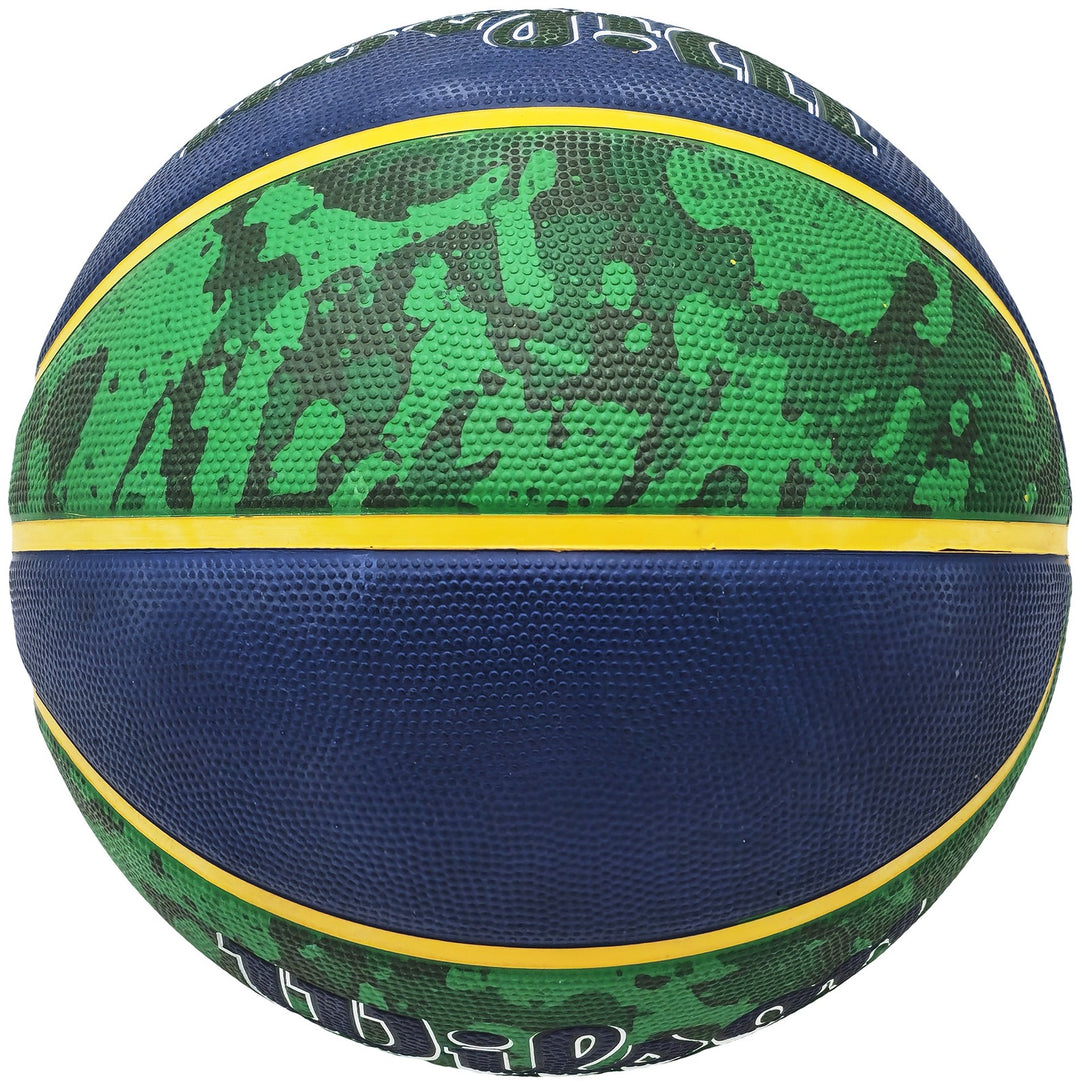 John Stockton Signed Blue & Green Tie-dye Utah Jazz Logo Basketball Beckett Wit