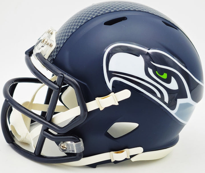 Tyler Lockett Signed Seattle Seahawks Blue Speed Mini Helmet MCS Holo