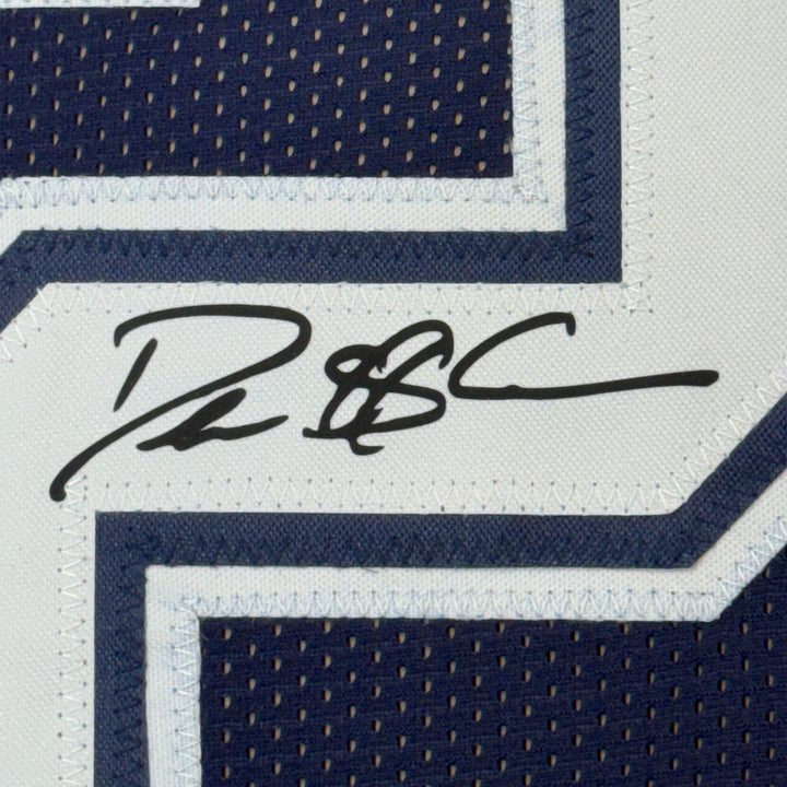 Framed Facsimile Autographed Deion Sanders 33x42 Blue Reprint Laser Auto Jersey