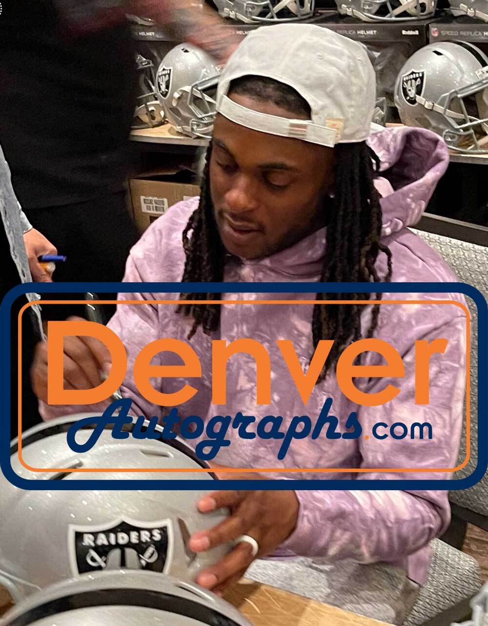 Davante Adams Autographed Las Vegas Raiders F/S Speed Helmet Beckett 36487