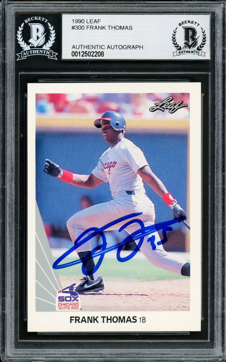 Frank Thomas Autographed Signed 1990 Leaf RC 300 Chicago White Sox Beckett