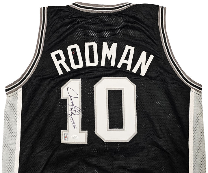 San Antonio Spurs Dennis Rodman Autographed Signed Black Jersey JSA