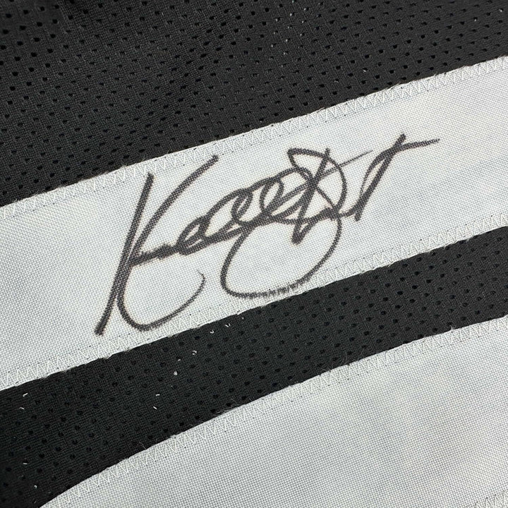 Framed Autographed/Signed Kordell Stewart 35x39 Pittsburgh Black Jersey BAS COA