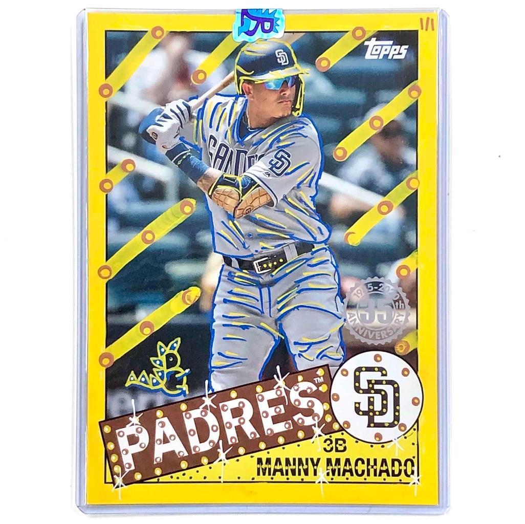 Manny Machado 2020 Topps 5x7 Padres #85-82 Bobzilla embellished card Auto 1/1