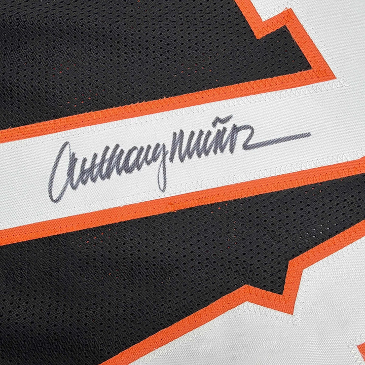 Autographed/Signed Anthony Munoz HOF 98 Cincinnati Black Jersey JSA COA