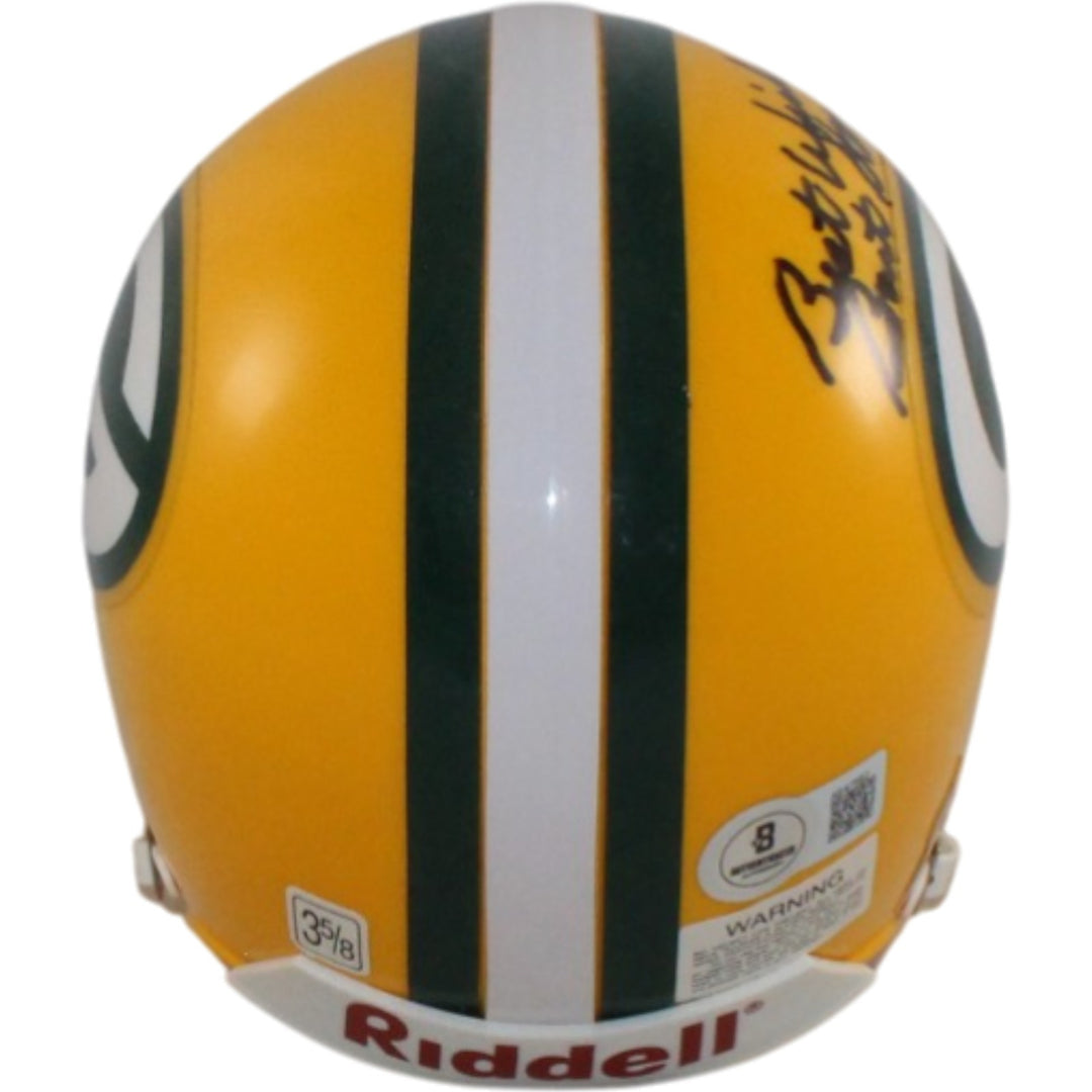 Bart Starr Signed Green Bay Packers VSR4 Mini Helmet Best Wishes Beckett 55425