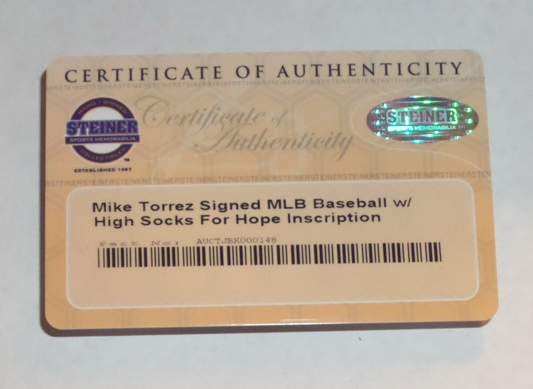 MIKE TORREZ SIGNED HIGH SOCKS FOR HOPE NY YANKEES DAVID ROBERTSON FNDTN BASEBALL