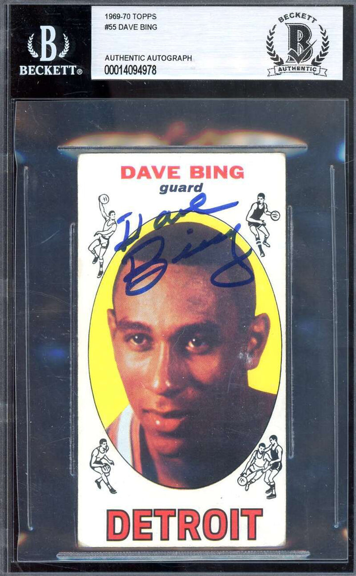 Dave Bing Beckett BAS Signed 1969-70 Topps Rookie Autograph