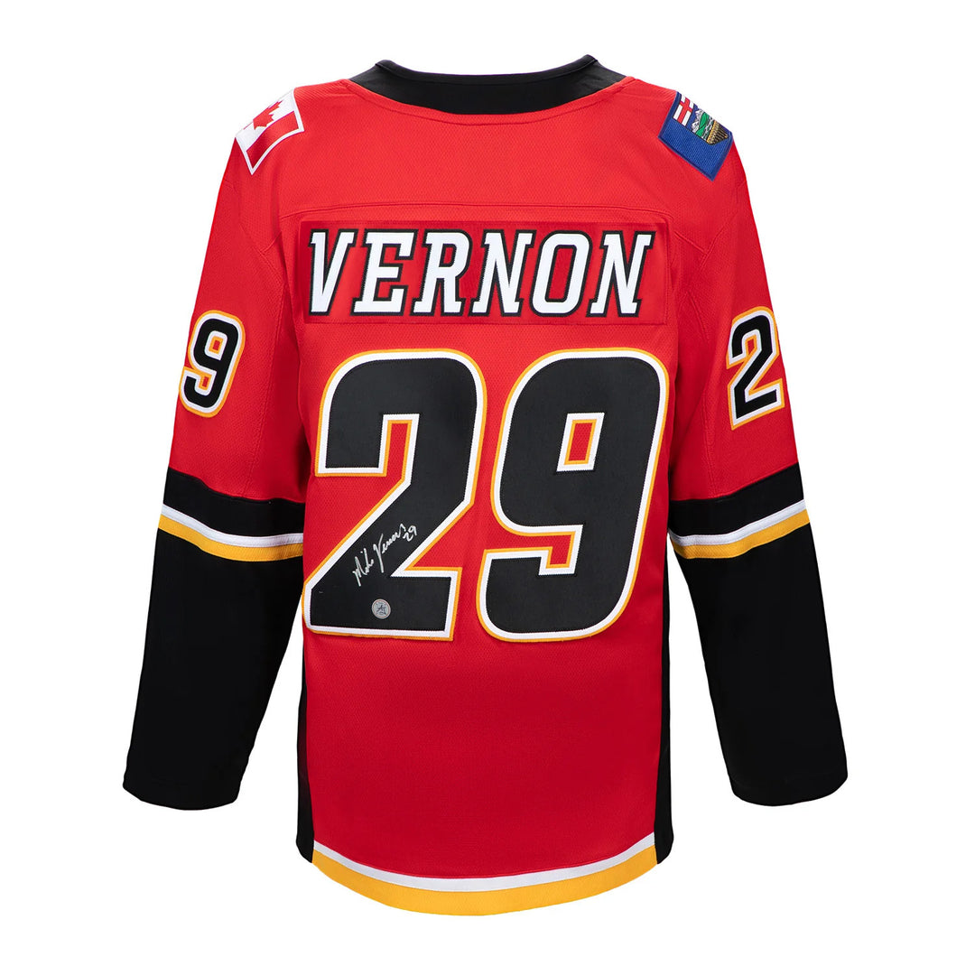 Mike Vernon Signed Calgary Flames Black Fanatics Breakaway Jersey