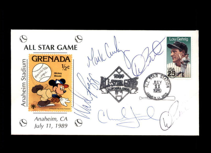 Wade Boggs Stewart Finley Gubicza JSA Signed /4 1989 All Star Game FDC