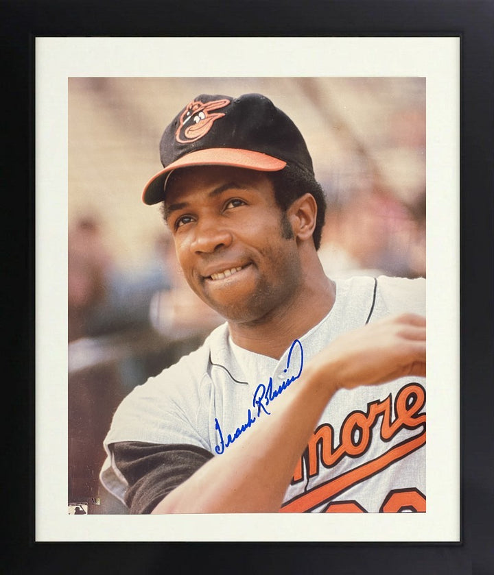 Frank Robinson signed Baltimore Orioles MLB 8x10 Photo imperfect Framed- COA/HOF